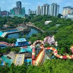 View of Sunway Lagoon theme park, Malaysia