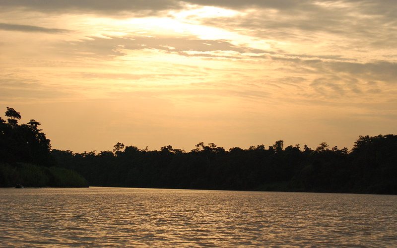 sunset view of kinabatangan river